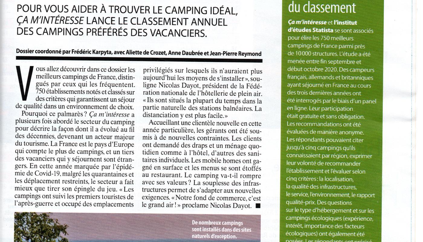classement ça m'interesse 2021 meilleurs campings Europa - Camping Europa - Saint Gilles Croix de Vie